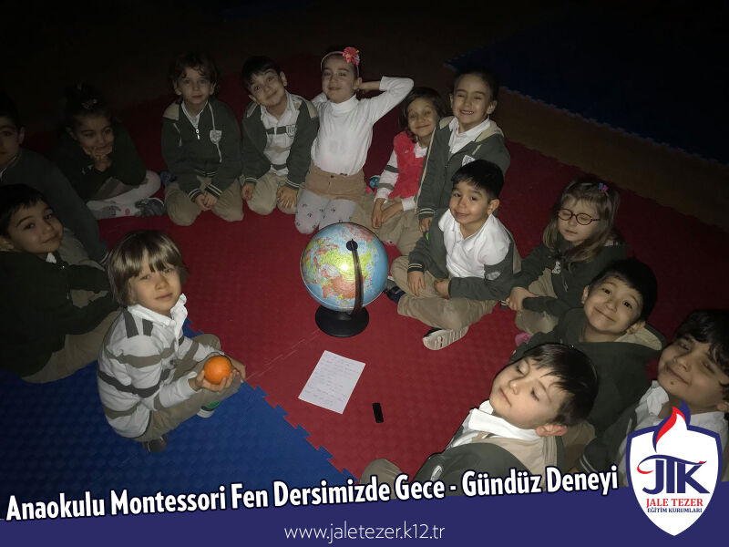 Anaokulu Montessori Fen Dersimizde Gece - Gündüz Deneyi 1