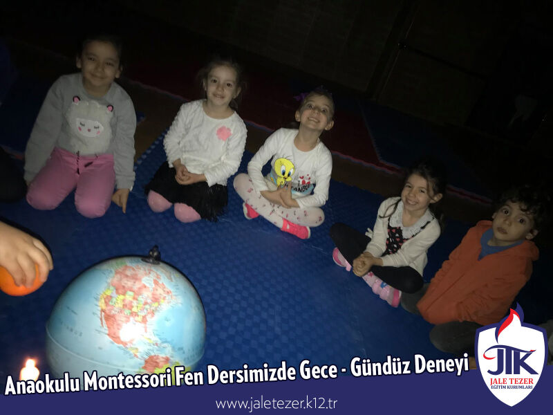 Anaokulu Montessori Fen Dersimizde Gece - Gündüz Deneyi 2