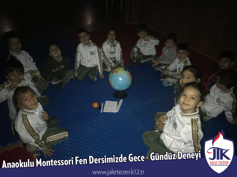 Anaokulu Montessori Fen Dersimizde Gece - Gündüz Deneyi 3