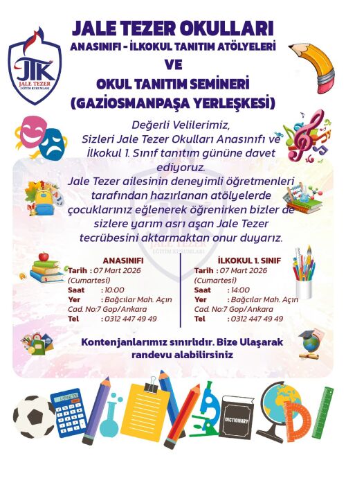 ANA SINIFI VE İLKOKUL TANITIM ATÖLYELERİ