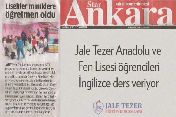 Jale Tezer Anadolu ve Fen Lisesi Öğrencileri İngilizce Ders Veriyor