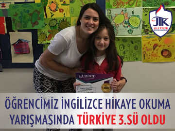 Öğrencimiz İngilizce Hikaye Okuma Yarışmasında Türkiye 3.sü Oldu