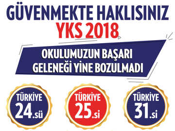 TOPLU BAŞARI GELENEĞİMİZ YKS 2018’DE YİNE BOZULMADI