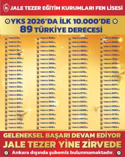 YKS 2026 İLK 10.000 DE TÜRKİYE DERECELERİMİZ